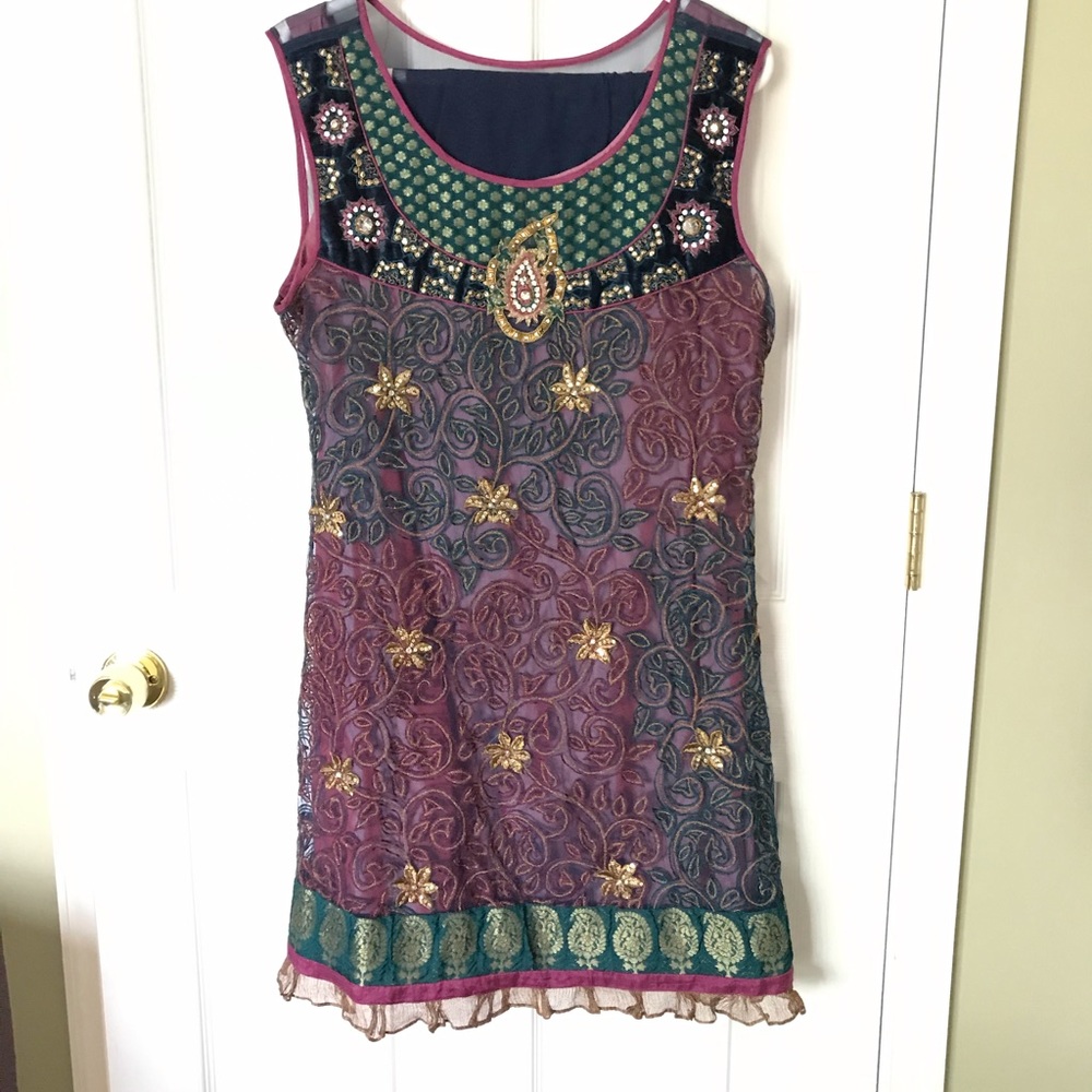 Multicolor Indian Net Dress